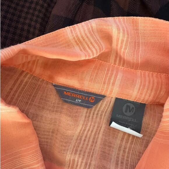 Merrell Sherbet Womens Small Peach Orange NEW Button Front Shirt - Picture 6 of 12